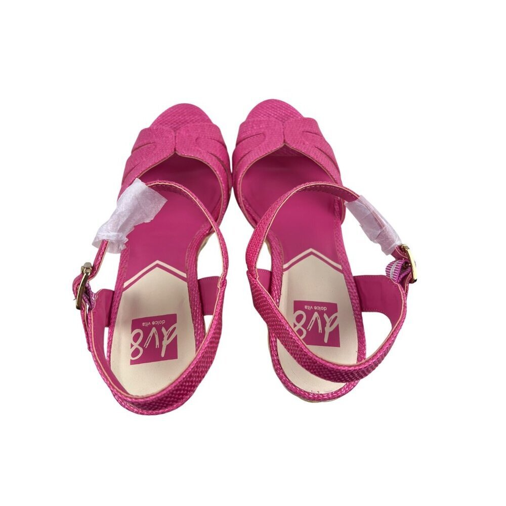 Dolce Vita Women's Sandal Espadrille Jute Wedge Pink Fuchsia Strappy Size 8.5 - Picture 8 of 10